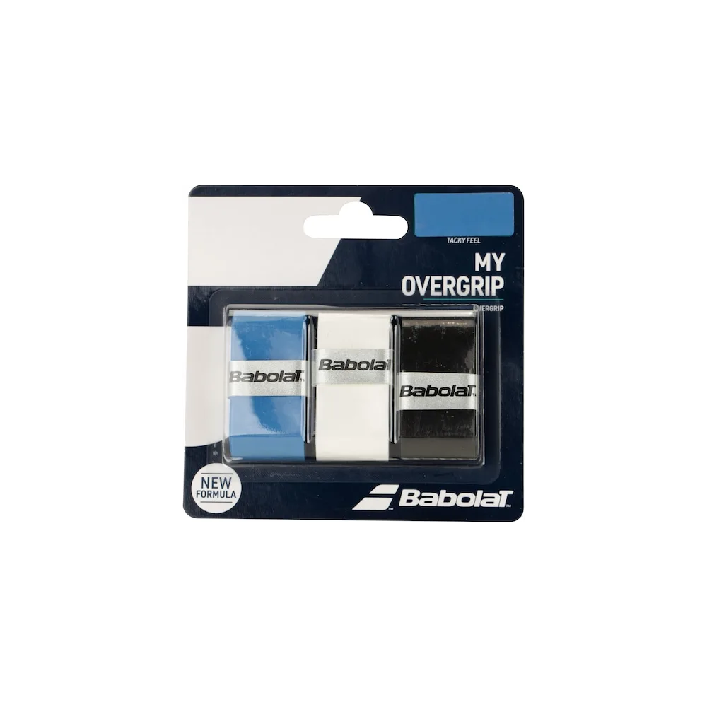 Overgrip Babolat My Overgrip X3 Preto Branco E Azul