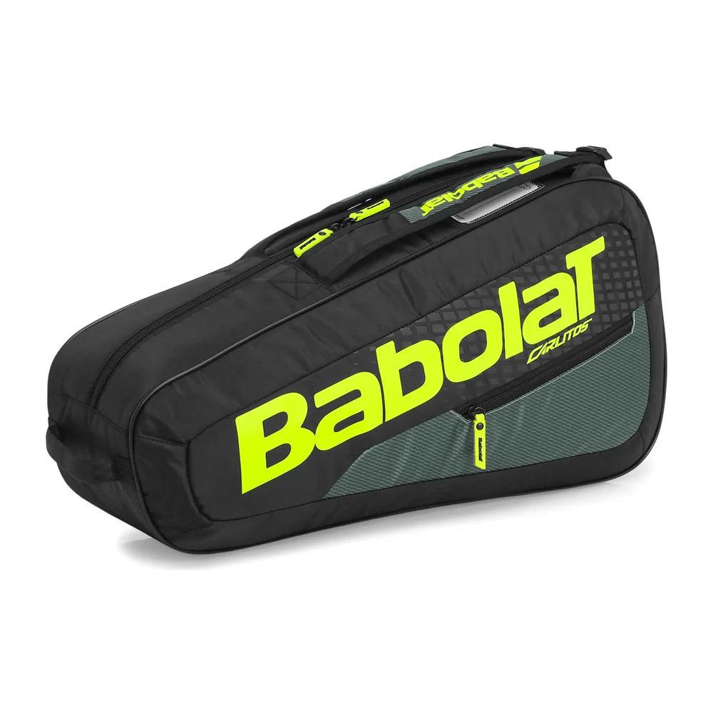 Raqueteira Babolat Carlitos Junior — Preto e Limão