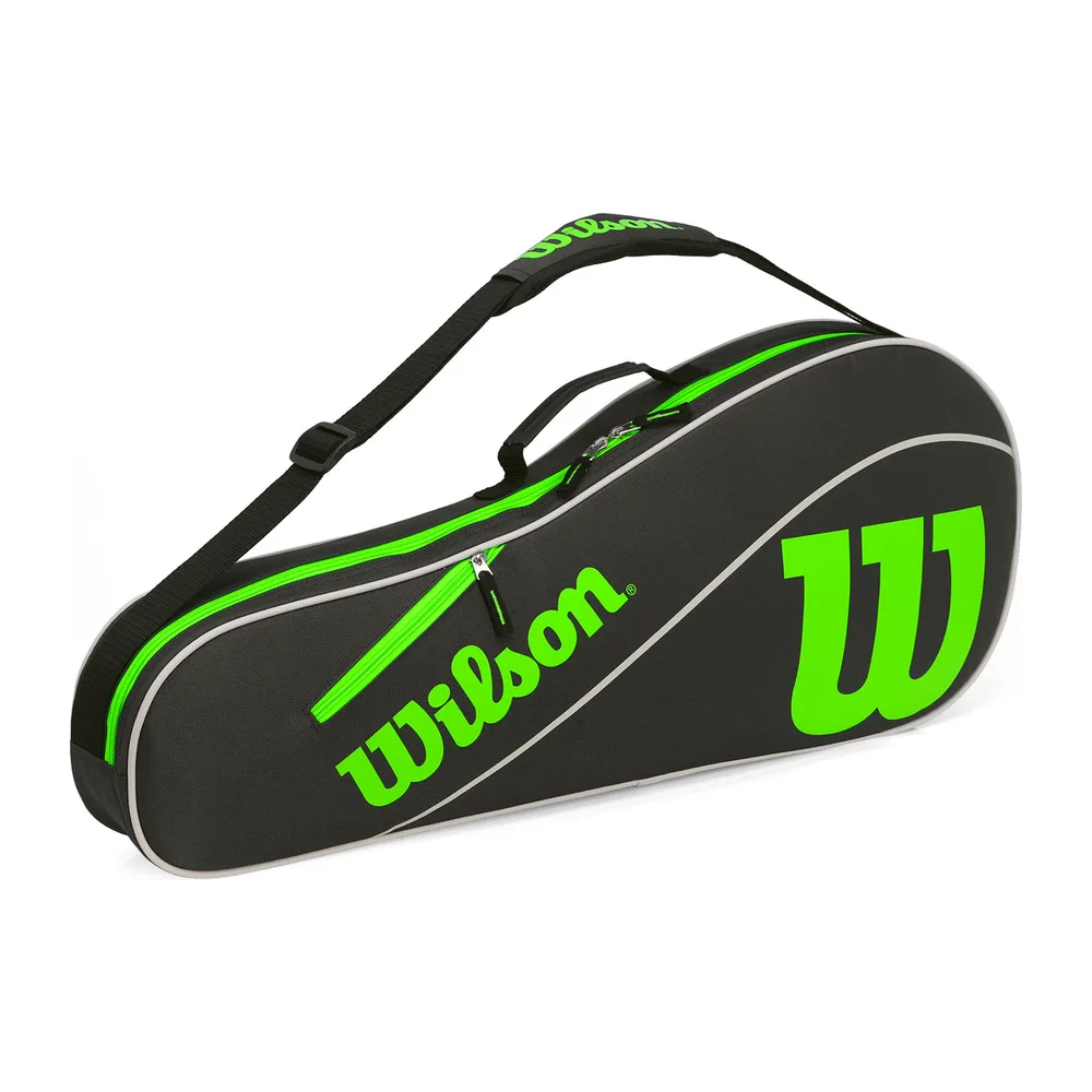 Raqueteira Wilson Advantage 3pk Triple — Preto e Verde