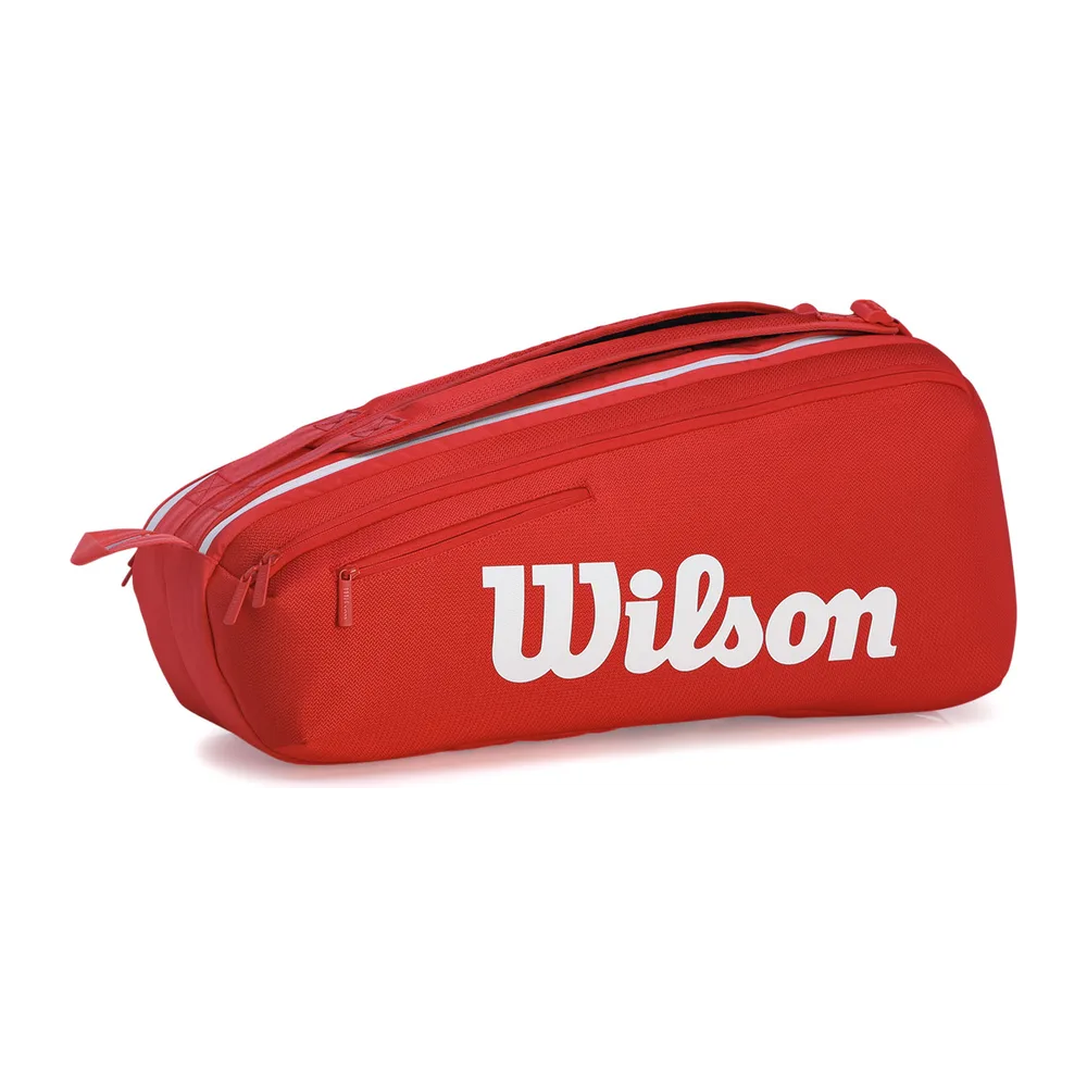 Raqueteira Wilson Super Tour 6pk — Vermelha e Branca
